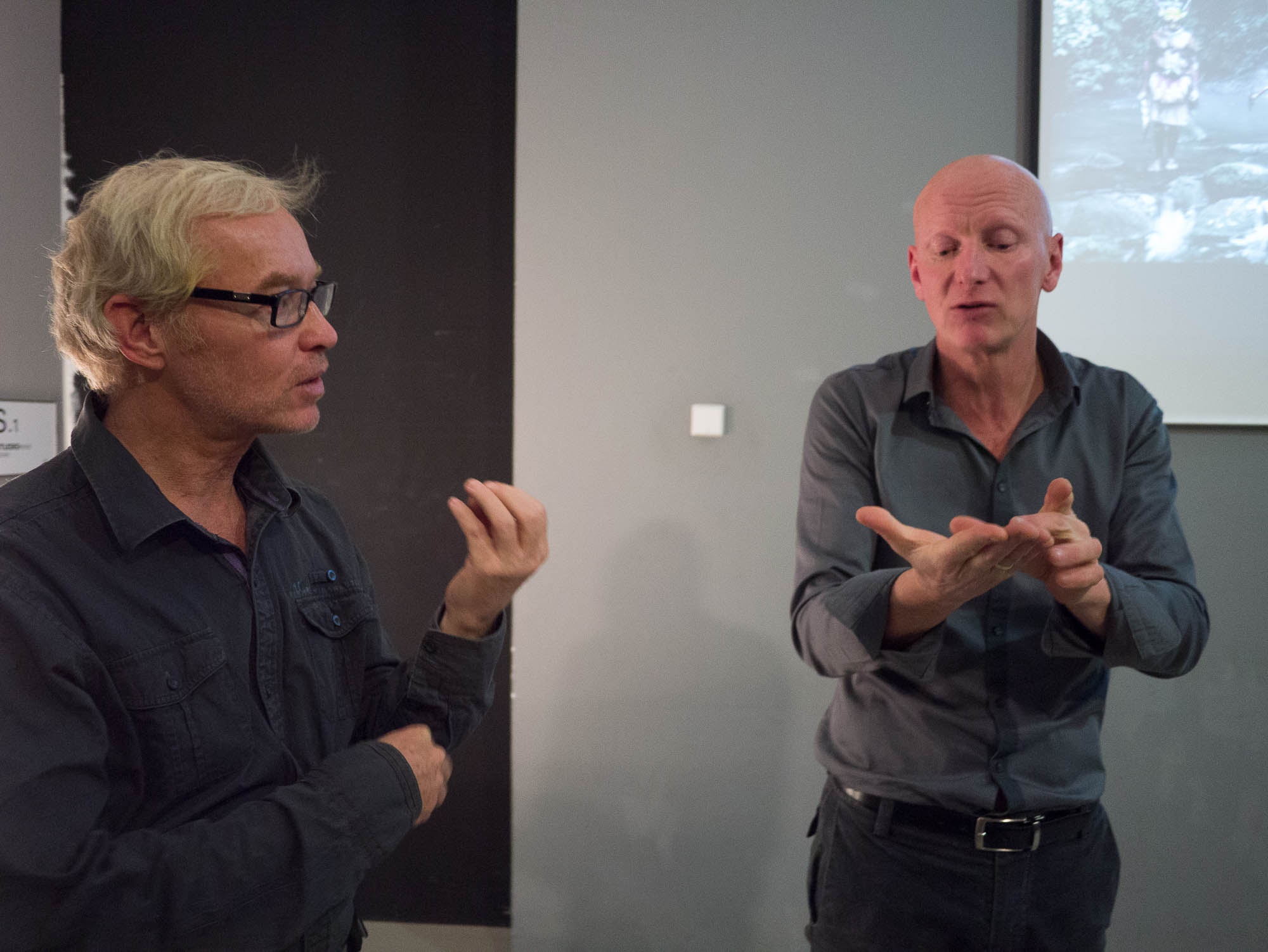 Doing an interview with Jimmy Nelson at the University of Applied Photography